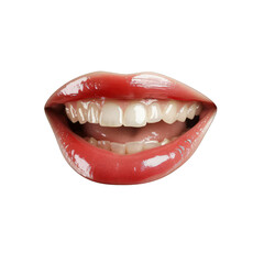 Fototapeta premium A close up of a woman's mouth with a red lip