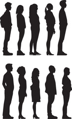 silhouettes of peoples