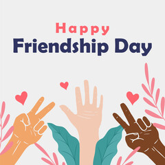 hand drawn happy friendship day illustration design