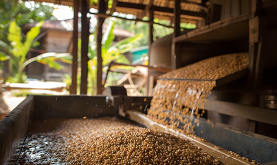 Rice, grains, and vegetables grown by farmers in the fields