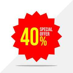 Exclusive 40% Discount Vector Template for Marketing