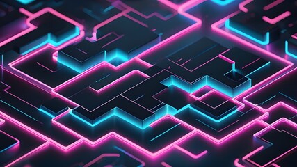 abstract background with pink blue glowing neon lines and bokeh lights. Data transfer concept. Digital wallpaper,