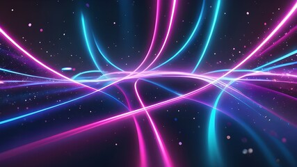 abstract background with pink blue glowing neon lines and bokeh lights. Data transfer concept. Digital wallpaper,