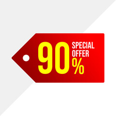 Attractive 90% Sale Banner Vector – Ready for Advertising