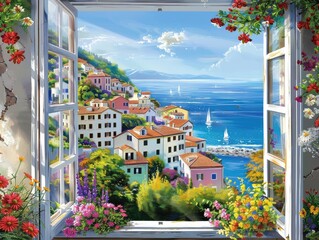 Idyllic Vista Through a Sun-Drenched Window