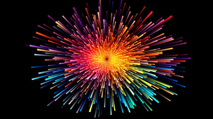 Scientific and technological radial lines, abstract KV main visual business PPT background