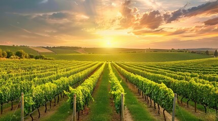 vineyard in the morning