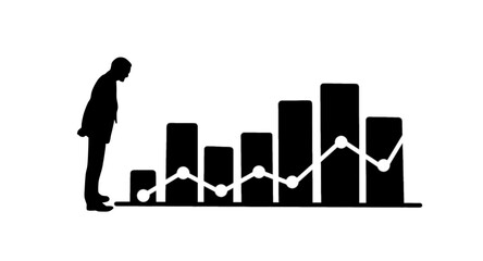 analyze your own financial charts, black and white line art illustration