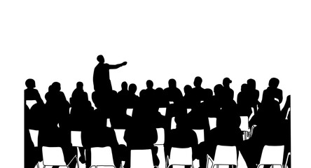 global elite holding meeting, black line art illustration © ChristianRiyanfhi