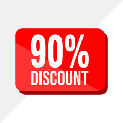 Set of sales discount promotions made of numbers. Vector Illustration of 90% percent discount for your unique sale poster, banner ads