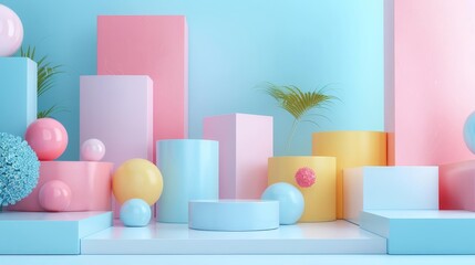 Whiteboard icon 3d blender pastel color Abstract background with light colour palette