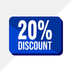 Set of sales discount promotions made of numbers. Vector Illustration of 20% percent discount for your unique sale poster, banner ads