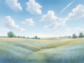 summer sky over meadow 