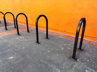 Bicycle racks in the alley