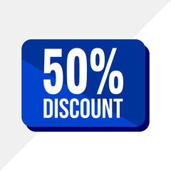 Set of sales discount promotions made of numbers. Vector Illustration of 50% percent discount for your unique sale 