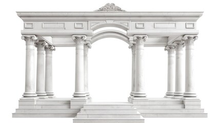 Obraz premium White Classical Building with Columns and Arches