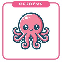 Cute octopus, coloring book