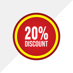 Set of sales discount promotions made of numbers. Vector Illustration of 20% percent diskonto for your unique sale poster.