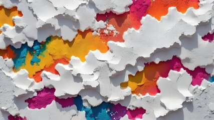 Fototapeta premium White rough filler plaster façade wall texture background