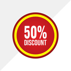 Set of sales discount promotions made of numbers. Vector Illustration of 50% percent diskonto for your unique sale poster.