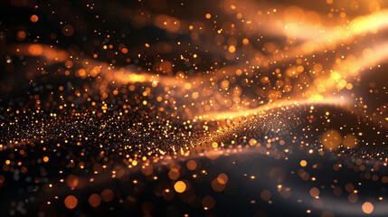 Obraz premium Abstract light three-dimensional luminous particles technology sense KV main visual background