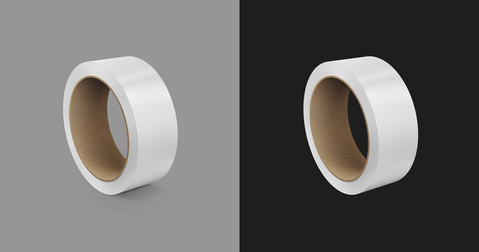 Adhesive White Tape Roll. Packing Tape. 3D Illustration. 
