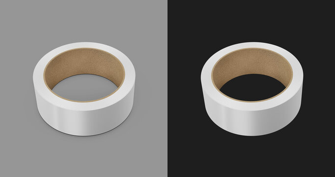 Adhesive White Tape Roll. Packing Tape. 3D Illustration. 