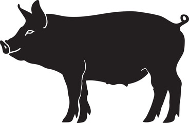 silhouette of a pig
