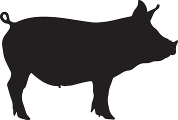silhouette of a pig