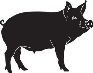 silhouette of a pig