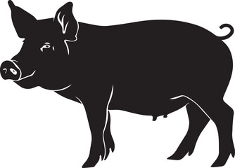 silhouette of a pig