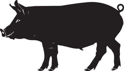 silhouette of a pig