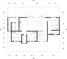 Architecture plan with furniture. home floor plan, isolated on white background, stock illustration.