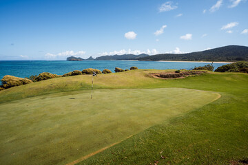 Golf course near the coast on Lord Howe Island, New South Wales, Australia