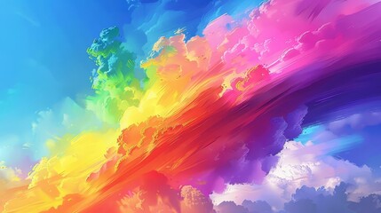 A virtual LGBTQ tech meetup discussing trends in cloud computing, Engaging, Bright colors, Digital painting, Community learning