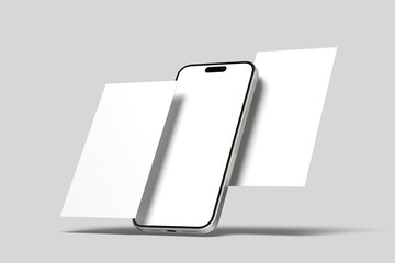 Smartphone pro max with social media stories mockup blank