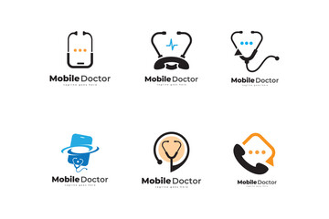 mobile doctor art design logo template