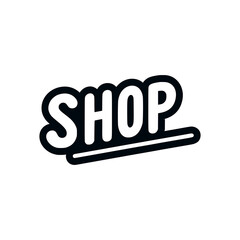 simple shop sticker tshirt vector illustration template design