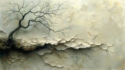 Obraz premium Elegant Bonsai Tree on Rock with Moss - Minimalist Nature Art - Zen Garden Decoration - Tranquil Indoor Plant - Natural Home Decor