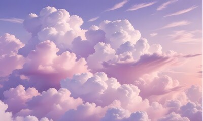 Pink clouds in the sky stage fluffy cotton candy dream fantasy soft background
