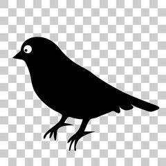 Blackbird, sparrow, crow, bird, canary, dove, bullfinch. Bird silhouettes. Eps 10