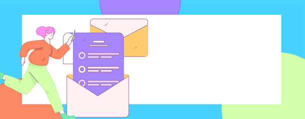 Fototapeta premium Flat vector illustration of business people operating work scene 