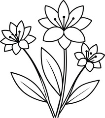 Hand drawn simple Floral flower vector illustration esp 10