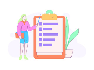 Flat vector illustration of business people operating work scene
