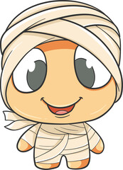cute mummy halloween cartoon