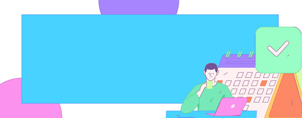 Flat vector illustration of business people operating work scene
