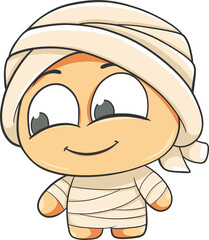 cute mummy halloween cartoon