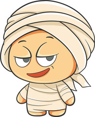cute mummy halloween cartoon