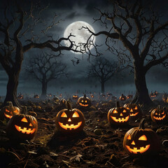 Fototapeta premium halloween background with pumpkins