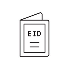 Eid Card icon design with white background stock illustration